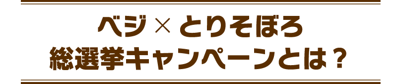 ベジ×とりそぼろ 総選挙キャンペーンとは？